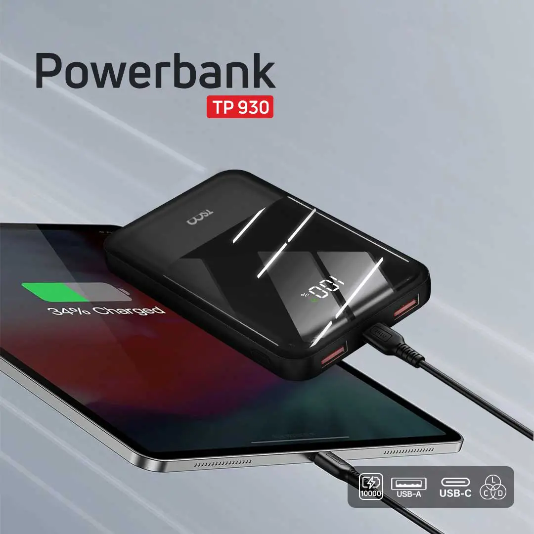 شارژر همراه تسکو مدل TP930 PD 22.5W ظرفیت 10000 میلی آمپر ساعت