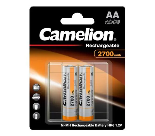 باتری قلمی قابل شارژ کملیون ظرفیت 2700mAh مدل Ni-MH-AAA HR6 بسته 2 عددی