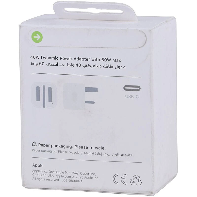 شارژر دیواری اپل 40 وات مدل MGTV4ZE/A اصل چین