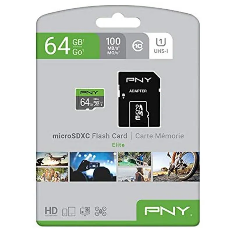 کارت حافظه microSDhC پی ان وای مدل Elite کلاس 10 استاندارد UHS-I U1 سرعت 85MBps ظرفیت 64 گیگابایت به همراه خشاب