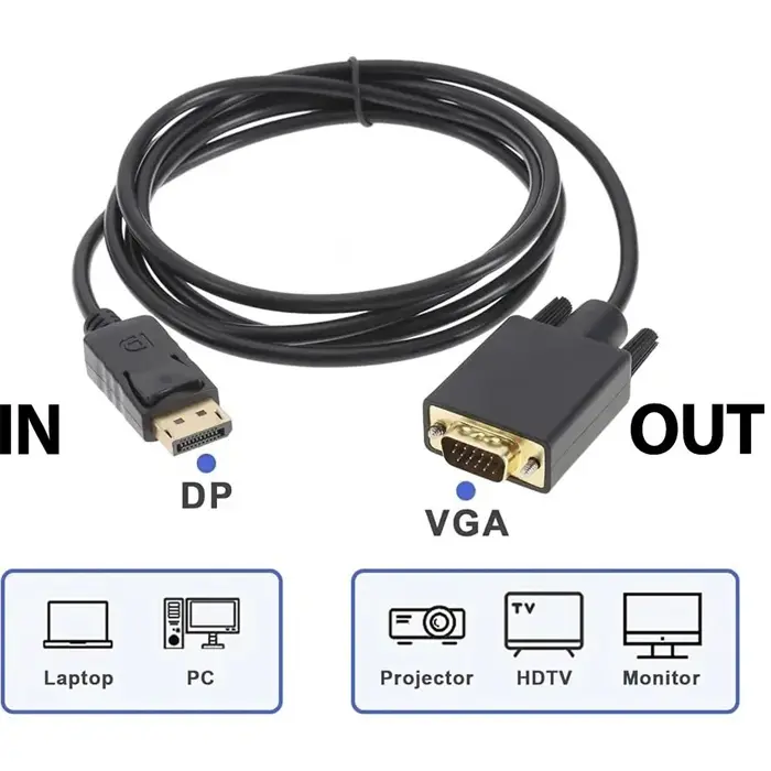 کابل تبدیل Display port به VGA به طول 1.5 متر