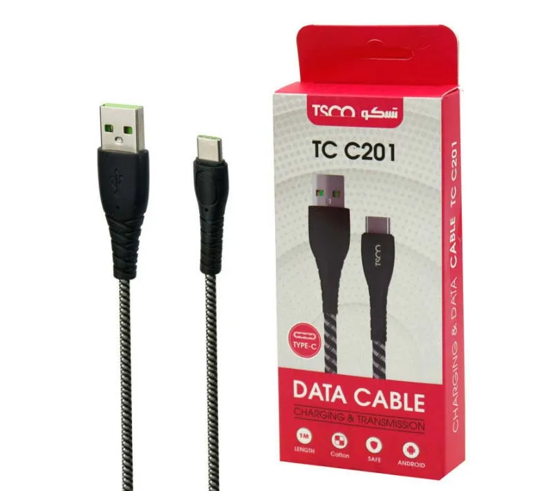 کابل تبدیل USB به Type-C تسکو مدل TC C201 طول 1 متر