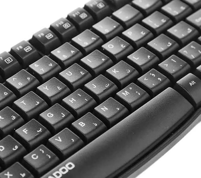 کیبورد و ماوس بی‌سیم رپو مدل X1800 با حروف فارسی