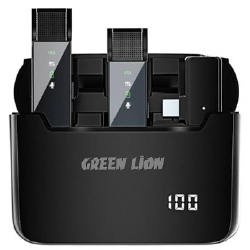 میکروفن یقه ای بی سیم گرین لاین مدل GN2IN1DDMTCBK Type-C 2 in 1