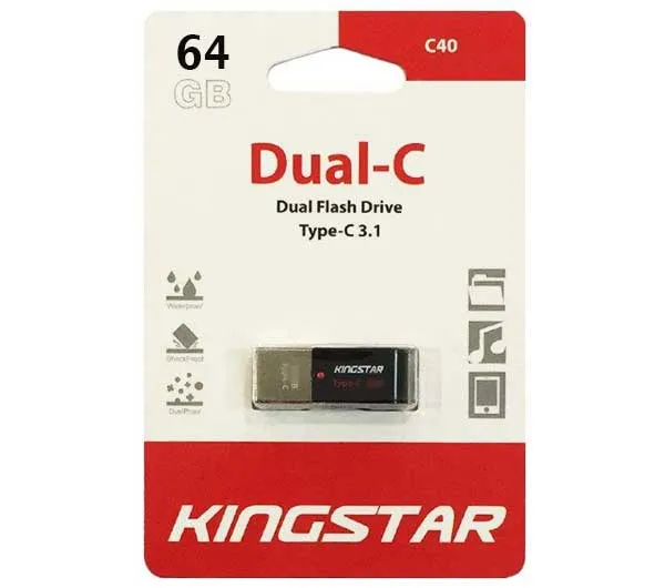 فلش مموری کینگ استار مدل Dual C40 ظرفیت 64 گیگابایت