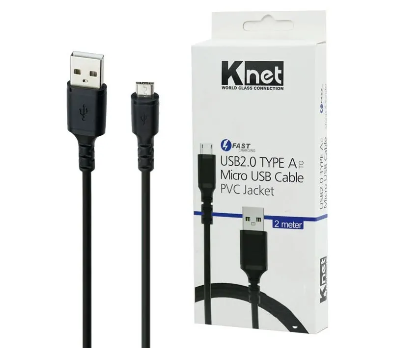کابل تبدیل USB به MicroUSB کی نت مدل K-CUM02020 طول 2 متر
