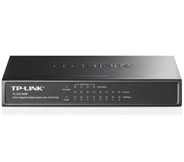 سوییچ 8 پورت گیگابیتی تی پی-لینک به همراه 4 پورت POE مدل TL-SG1008P