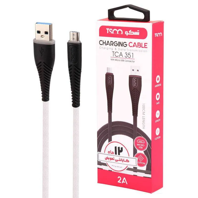 کابل تبدیل USB به MicroUSB تسکو مدل TCA 351 طول 1 متر