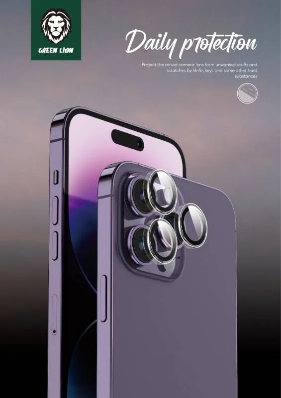 محافظ لنز دوربین گوشی موبایل گرین لاین مدل  Trio مناسب گوشی iPhone 14 Pro Max / Pro