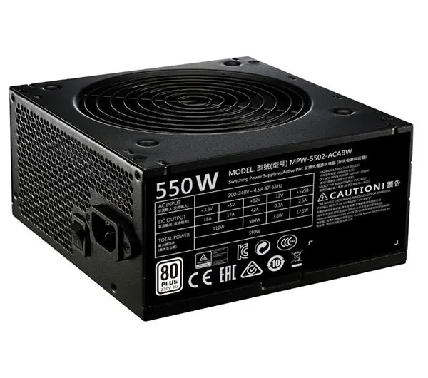 منبع تغذیه کامپیوتر کولر مستر مدل MWE white 550