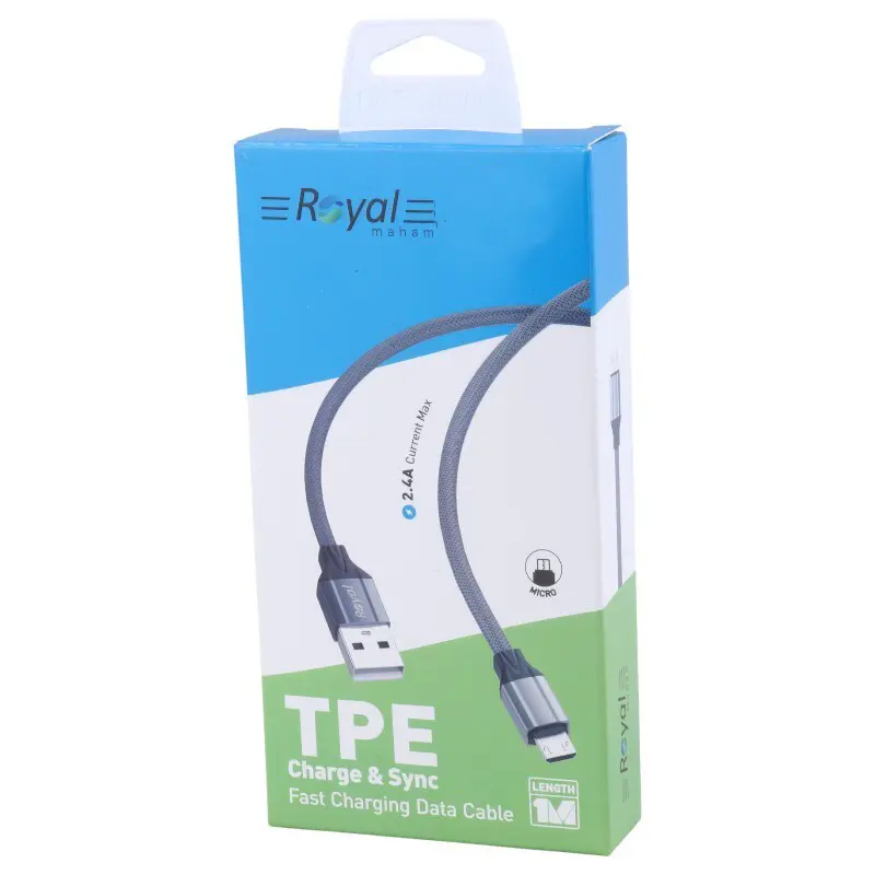 کابل تبدیل USB به Micro USB رویال مدل RCS-118 طول 1 متر