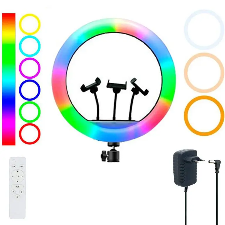 رینگ لایت 18 اینچی مدل 3D-45 RGB همراه پایه