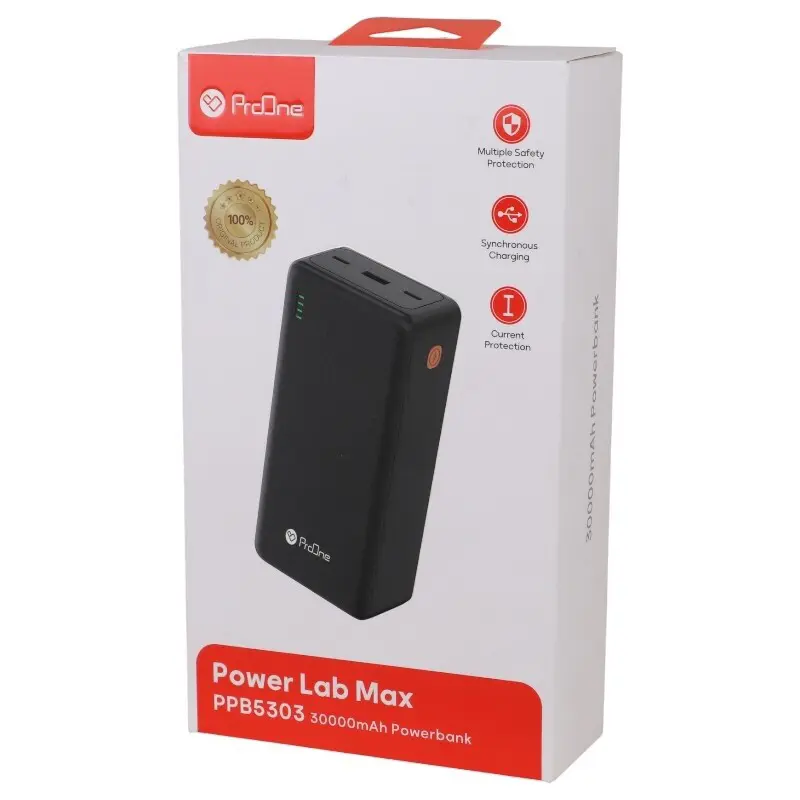 شارژر همراه پرووان مدل PPB5303 22W Q3 ظرفیت 30000 میلی آمپر ساعت