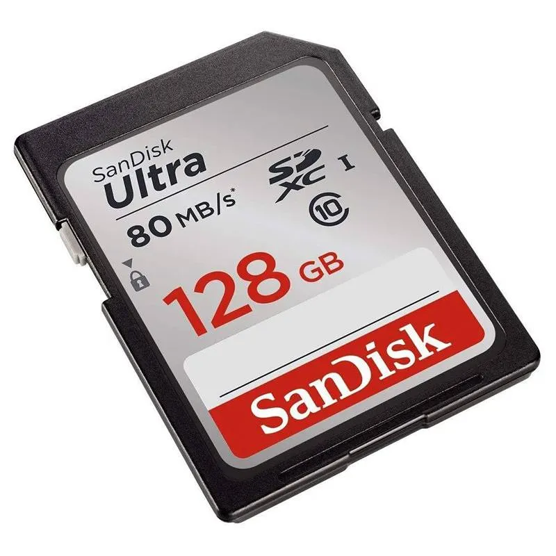 کارت حافظه SDXC سن دیسک مدل Ultra UHS-I  کلاس 10 استاندارد UHS-I U1 سرعت 80MBs ظرفیت 128 گیگابایت