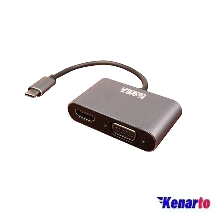 تبدیل Type-C به HDMI و VGA کی نت پلاس مدل KP-COCMV02