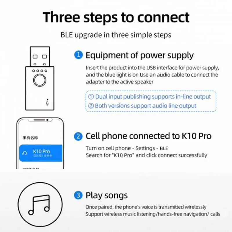 گیرنده و فرستنده بلوتوث چهار کاره مدل K10 Pro