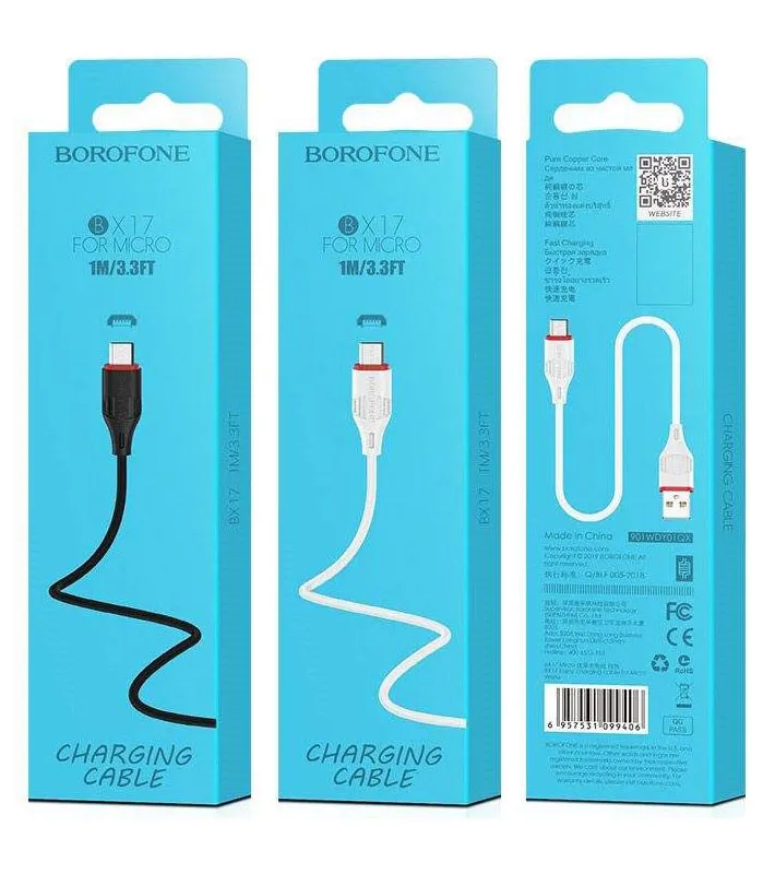 کابل تبدیل USB به microUSB بروفون مدل BX17 طول 1 متر