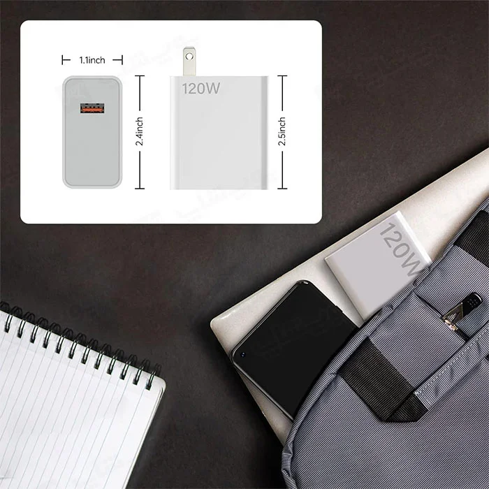شارژر دیواری شیائومی مدل 120W با کابل Type-c