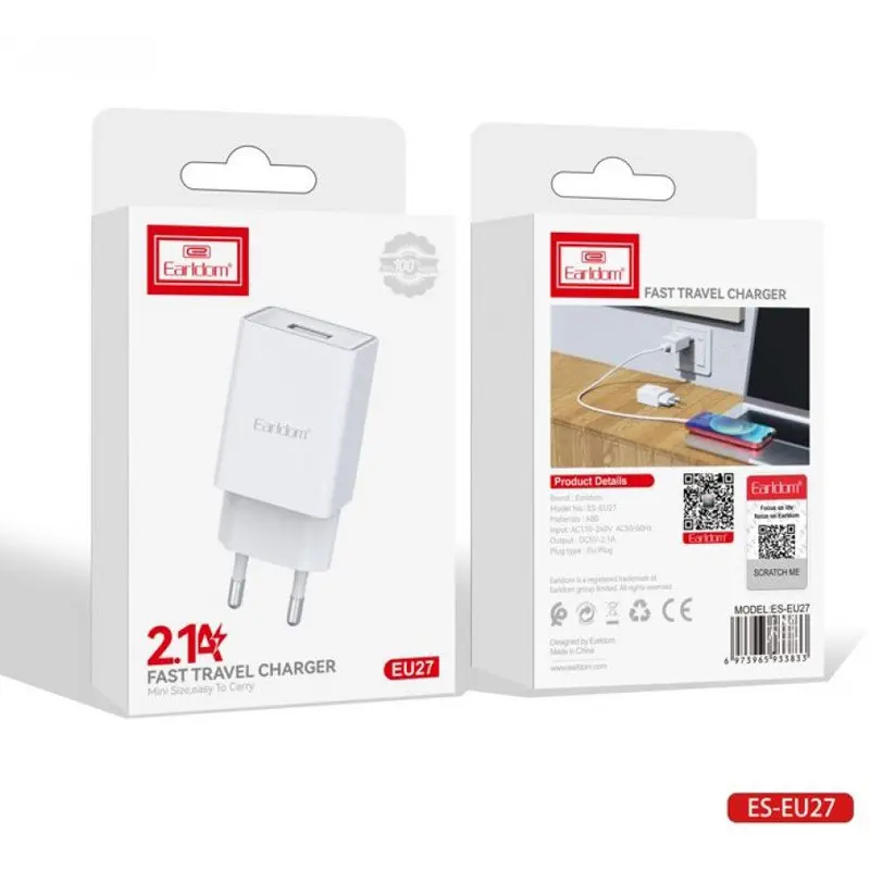 شارژر دیواری ارلدام مدل ES-EU27 2.1A 10.5W