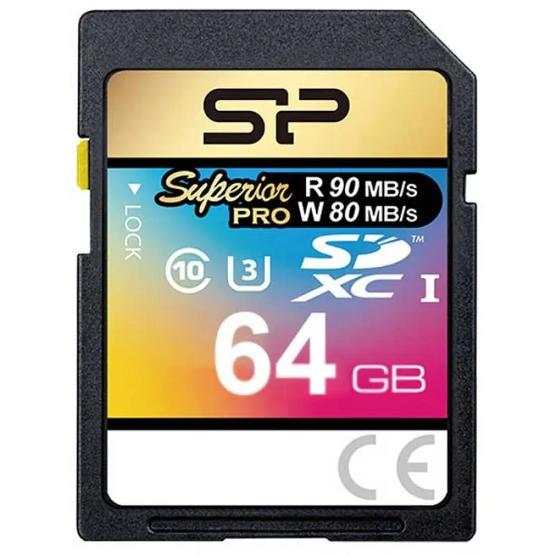 کارت حافظه SDHC سیلیکون پاور مدل Superior Pro کلاس 10 استاندارد UHS-I U3 سرعت 90MBps ظرفیت 64 گیگابایت