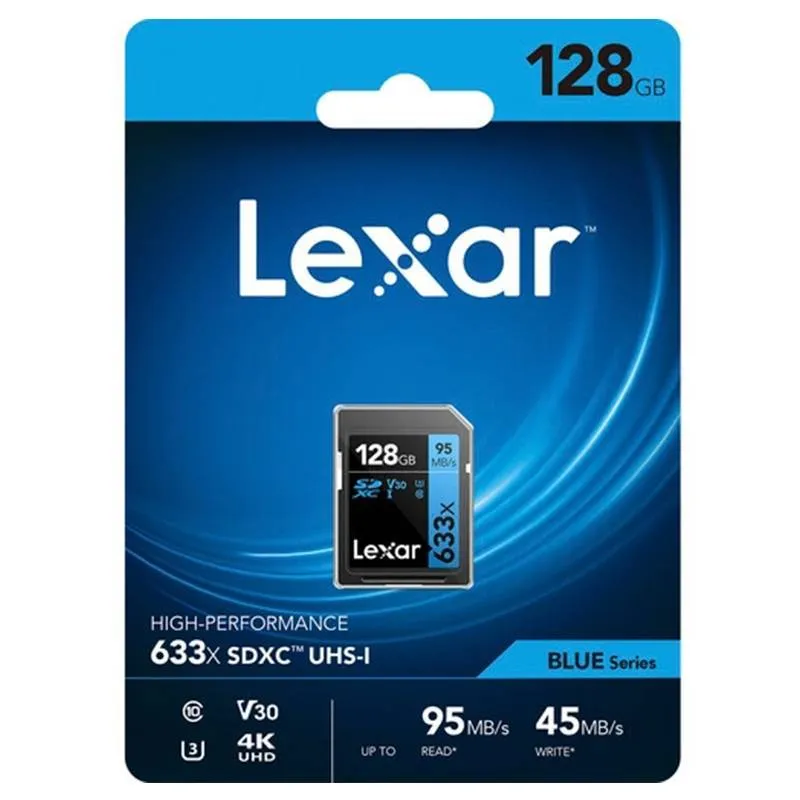 کارت حافظه SDXC لکسار مدل Performance کلاس 10 استاندارد UHS-I U3 سرعت 95MBps ظرفیت 128 گیگابایت