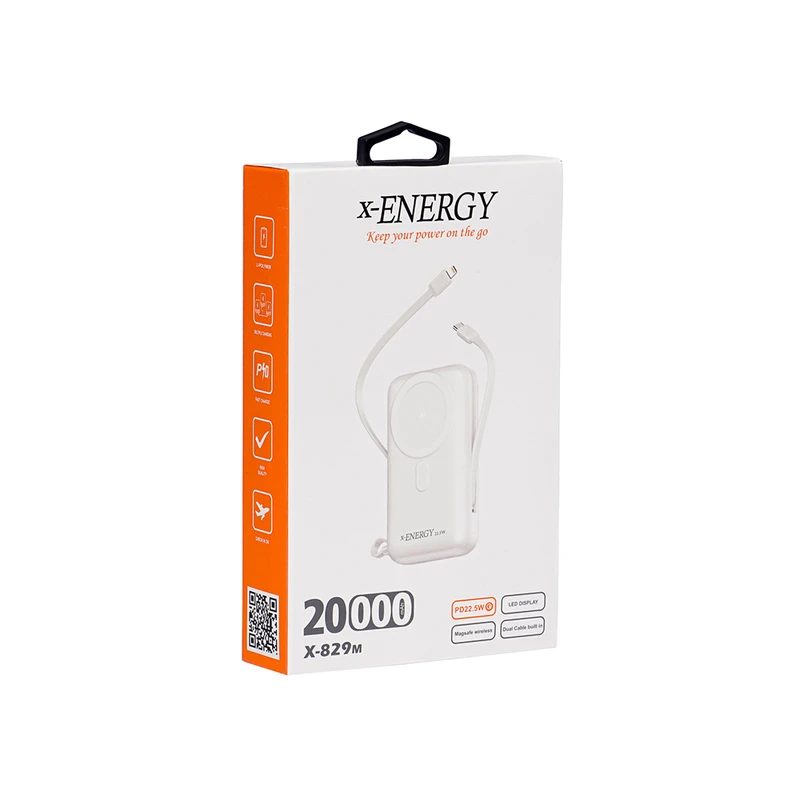 شارژر همراه ایکس انرژی مدل X-829M Magsafe PD 22.5W ظرفیت 20000 میلی‌آمپر ساعت