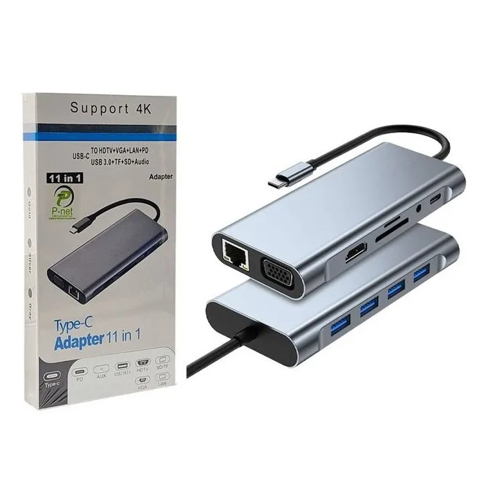هاب 11 پورت USB-C پی نت مدل T-1101